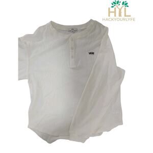 Vans Waffle Knit Thermal Long Sleeve Henley Shirt Womens Medium New With Tags